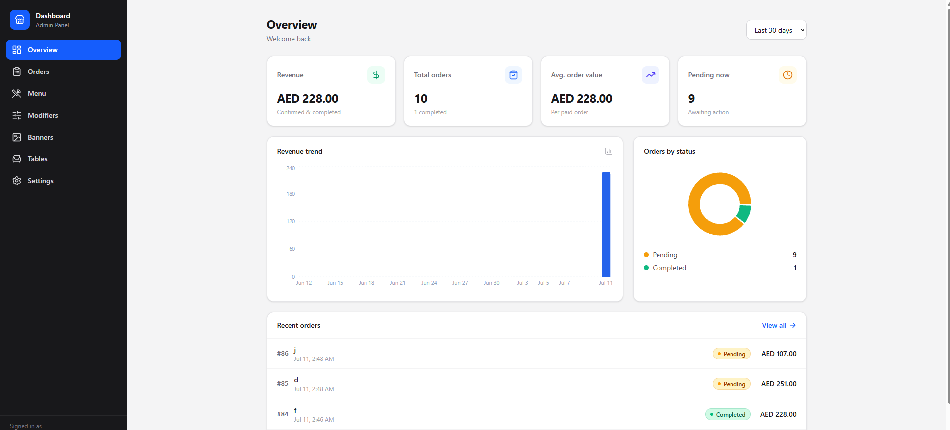Dashboard